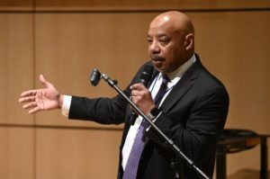 President Jeffrey Hargrave speaking at HopkinsLocal event